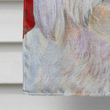Load image into Gallery viewer, Maltese Red and Green Snowflakes Holiday Christmas Flag Canvas House Size