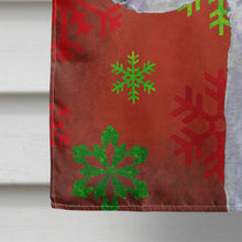 Load image into Gallery viewer, Bedlington Terrier Red Snowflakes Holiday Christmas Flag Canvas House Size