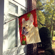 Load image into Gallery viewer, French Bulldog Red Green Snowflake Holiday Christmas Flag Canvas House Size