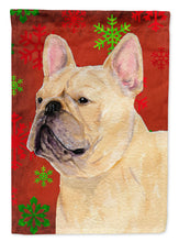 Load image into Gallery viewer, French Bulldog Red Green Snowflake Holiday Christmas Flag Canvas House Size