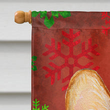 Load image into Gallery viewer, Corgi Red and Green Snowflakes Holiday Christmas Flag Canvas House Size