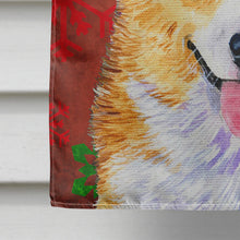 Load image into Gallery viewer, Corgi Red and Green Snowflakes Holiday Christmas Flag Canvas House Size