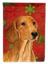 Load image into Gallery viewer, Dachshund Red Green Snowflake Holiday Christmas Flag Canvas House Size