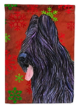 Load image into Gallery viewer, Briard Red and Green Snowflakes Holiday Christmas Garden Flag – Decorative Outdoor Yard Flag
