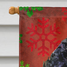 Load image into Gallery viewer, Portuguese Water Dog Red Snowflakes Holiday Christmas Flag Canvas House Size