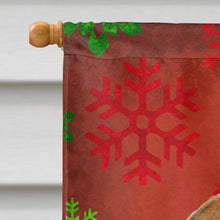 Load image into Gallery viewer, Bulldog English Red Snowflakes Holiday Christmas Flag Canvas House Size