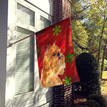 Load image into Gallery viewer, Brussels Griffon Red Green Snowflakes Holiday Christmas Flag Canvas House Size