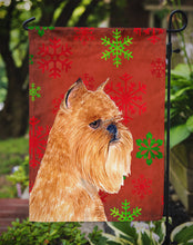 Load image into Gallery viewer, Brussels Griffon Red and Green Snowflakes Holiday Christmas Garden Flag – Decorative Outdoor Yard Flag