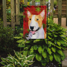 Load image into Gallery viewer, Bull Terrier Red and Green Snowflakes Holiday Christmas Garden Flag – Decorative Outdoor Yard Flag