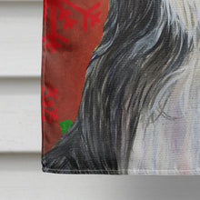 Load image into Gallery viewer, Bearded Collie Red Green Snowflakes Holiday Christmas Flag Canvas House Size