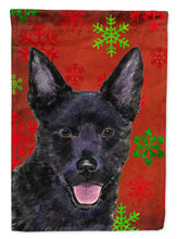 Load image into Gallery viewer, Australian Kelpie Red Green Snowflakes Christmas Garden Flag – Decorative Outdoor Yard Flag