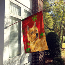 Load image into Gallery viewer, Norwich Terrier Red Green Snowflakes Holiday Christmas Flag Canvas House Size