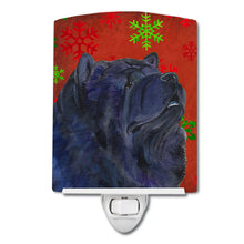 Load image into Gallery viewer, Chow Chow Red and Green Snowflakes Holiday Christmas Ceramic Night Light SS4708CNL
