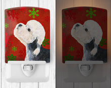 Load image into Gallery viewer, Dandie Dinmont Terrier Red Green Snowflakes Christmas Ceramic Night Light SS4710CNL