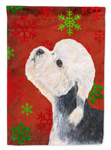 Load image into Gallery viewer, Dandie Dinmont Terrier Red Green Snowflakes Christmas Garden Flag – Decorative Outdoor Yard Flag