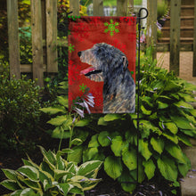 Load image into Gallery viewer, Irish Wolfhound Red and Green Snowflakes Holiday Christmas Garden Flag – Decorative Outdoor Yard Flag