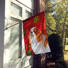 Load image into Gallery viewer, English Toy Spaniel Red Snowflakes Holiday Christmas Flag Canvas House Size