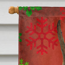 Load image into Gallery viewer, Boxer Red and Green Snowflakes Holiday Christmas Flag Canvas House Size