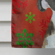 Load image into Gallery viewer, Boxer Red and Green Snowflakes Holiday Christmas Flag Canvas House Size