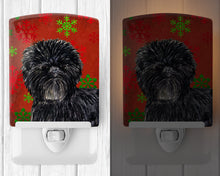 Load image into Gallery viewer, Affenpinscher Red Green Snowflakes Christmas Ceramic Night Light SS4718CNL