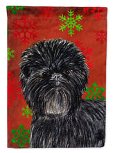 Load image into Gallery viewer, Affenpinscher Red Green Snowflakes Christmas Garden Flag – Decorative Outdoor Yard Flag
