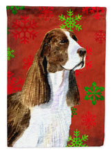 Load image into Gallery viewer, Springer Spaniel Red Green Snowflakes Holiday Christmas Flag Canvas House Size