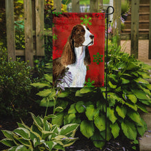 Load image into Gallery viewer, Springer Spaniel Red and Green Snowflakes Holiday Christmas Garden Flag – Decorative Outdoor Yard Flag