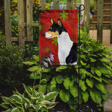 Load image into Gallery viewer, Basenji Red and Green Snowflakes Holiday Christmas Garden Flag – Decorative Outdoor Yard Flag