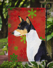 Load image into Gallery viewer, Basenji Red and Green Snowflakes Holiday Christmas Garden Flag – Decorative Outdoor Yard Flag