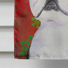 Load image into Gallery viewer, Boston Terrier Red  Green Snowflakes Holiday Christmas Flag Canvas House Size