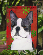 Load image into Gallery viewer, Boston Terrier Red Green Snowflakes Christmas Garden Flag – Decorative Outdoor Yard Flag