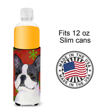 Load image into Gallery viewer, Boston Terrier Red Green Snowflakes Christmas Slim Can Hugger – Fun &amp; Functional Drink Coolers SS4723MUK