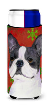 Load image into Gallery viewer, Boston Terrier Red Green Snowflakes Christmas Slim Can Hugger – Fun &amp; Functional Drink Coolers SS4723MUK