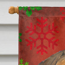 Load image into Gallery viewer, Bullmastiff Red and Green Snowflakes Holiday Christmas Flag Canvas House Size