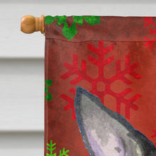 Load image into Gallery viewer, Chihuahua Red and Green Snowflakes Holiday Christmas Flag Canvas House Size