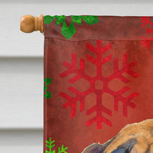 Load image into Gallery viewer, Mastiff Red and Green Snowflakes Holiday Christmas Flag Canvas House Size