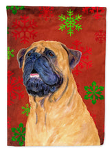 Load image into Gallery viewer, Mastiff Red and Green Snowflakes Holiday Christmas Flag Canvas House Size