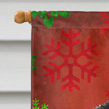 Load image into Gallery viewer, Akita Red and Green Snowflakes Holiday Christmas Flag Canvas House Size