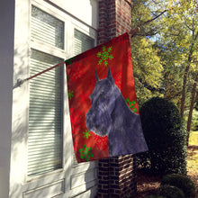 Load image into Gallery viewer, Schnauzer Red and Green Snowflakes Holiday Christmas Flag Canvas House Size