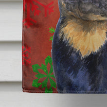 Load image into Gallery viewer, Rottweiler Red and Green Snowflakes Holiday Christmas Flag Canvas House Size