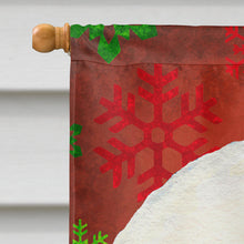 Load image into Gallery viewer, Bichon Frise Red and Green Snowflakes Holiday Christmas Flag Canvas House Size