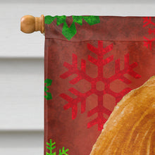 Load image into Gallery viewer, Cavalier Spaniel Red  Green Snowflakes Holiday Christmas Flag Canvas House Size