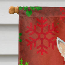 Load image into Gallery viewer, Scottish Terrier Red  Green Snowflakes Holiday Christmas Flag Canvas House Size