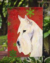 Load image into Gallery viewer, Scottish Terrier Red Green Snowflakes Holiday Christmas Flag Garden