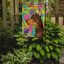 Load image into Gallery viewer, Doberman Easter Eggtravaganza Garden Flag - Outdoor Decorative Yard Flag