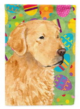 Load image into Gallery viewer, Golden Retriever Easter Eggtravaganza Flag Canvas House Size