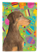 Load image into Gallery viewer, Doberman Easter Eggtravaganza Garden Flag - Outdoor Decorative Yard Flag