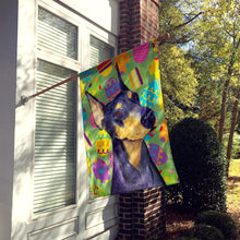 Load image into Gallery viewer, Doberman Easter Eggtravaganza Flag Canvas House Size