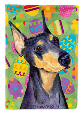 Load image into Gallery viewer, Doberman Easter Eggtravaganza Garden Flag - Outdoor Decorative Yard Flag