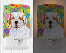 Load image into Gallery viewer, Clumber Spaniel Easter Eggtravaganza Ceramic Night Light SS4845CNL